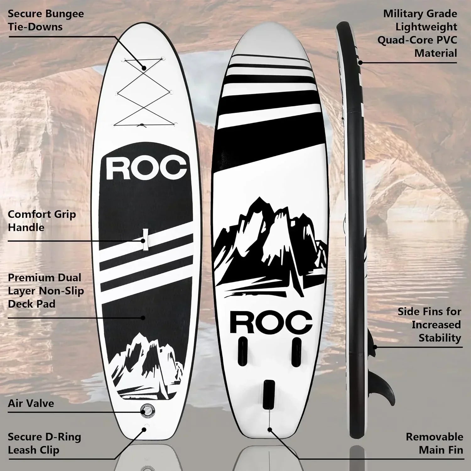 ROC inflatable stand-up paddle board high-quality SUP paddle board accessories wourant
