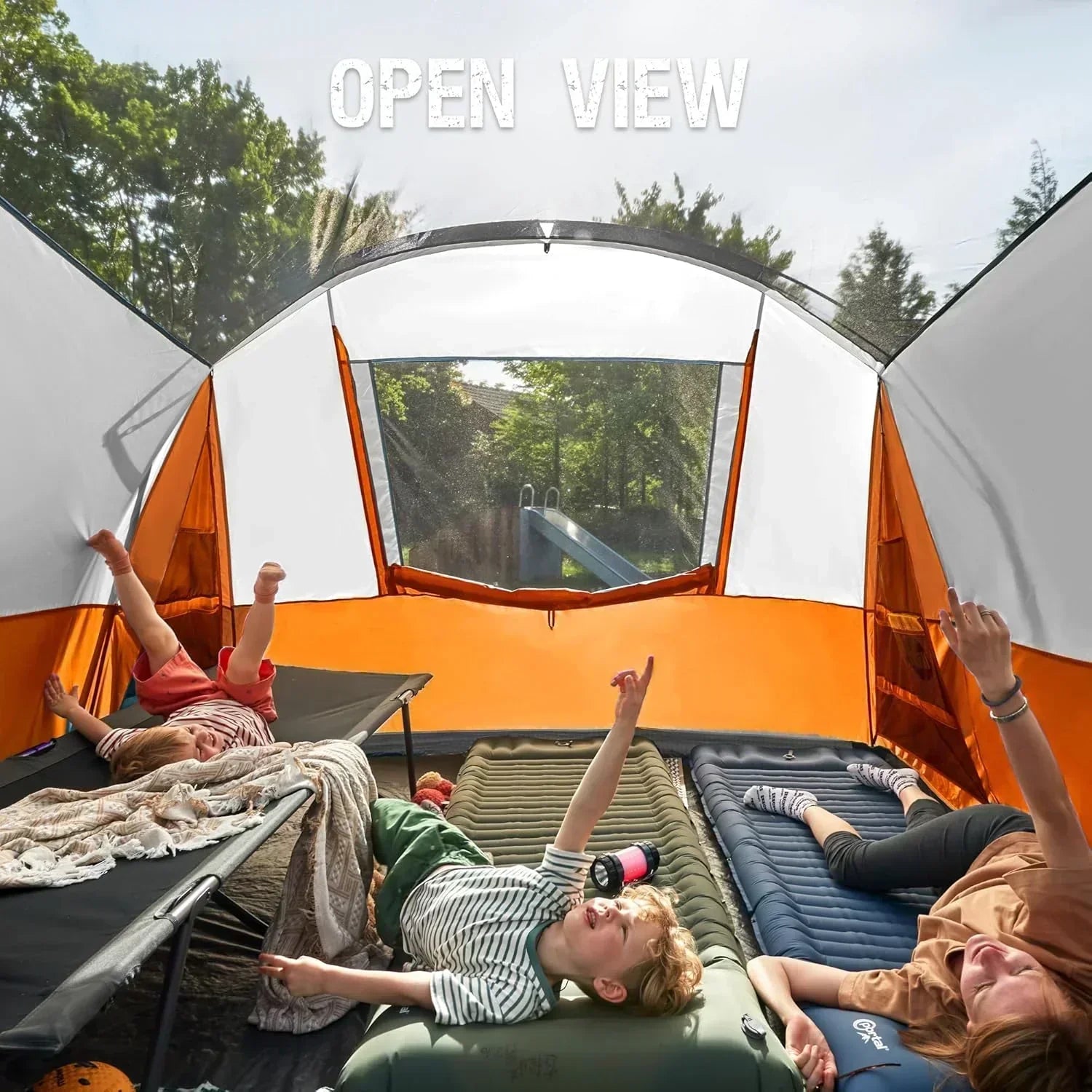 PORTAL 6/8/10 Person Family Camping Tent with Screen Room Water Resistant Big Tunnel Tent wourant