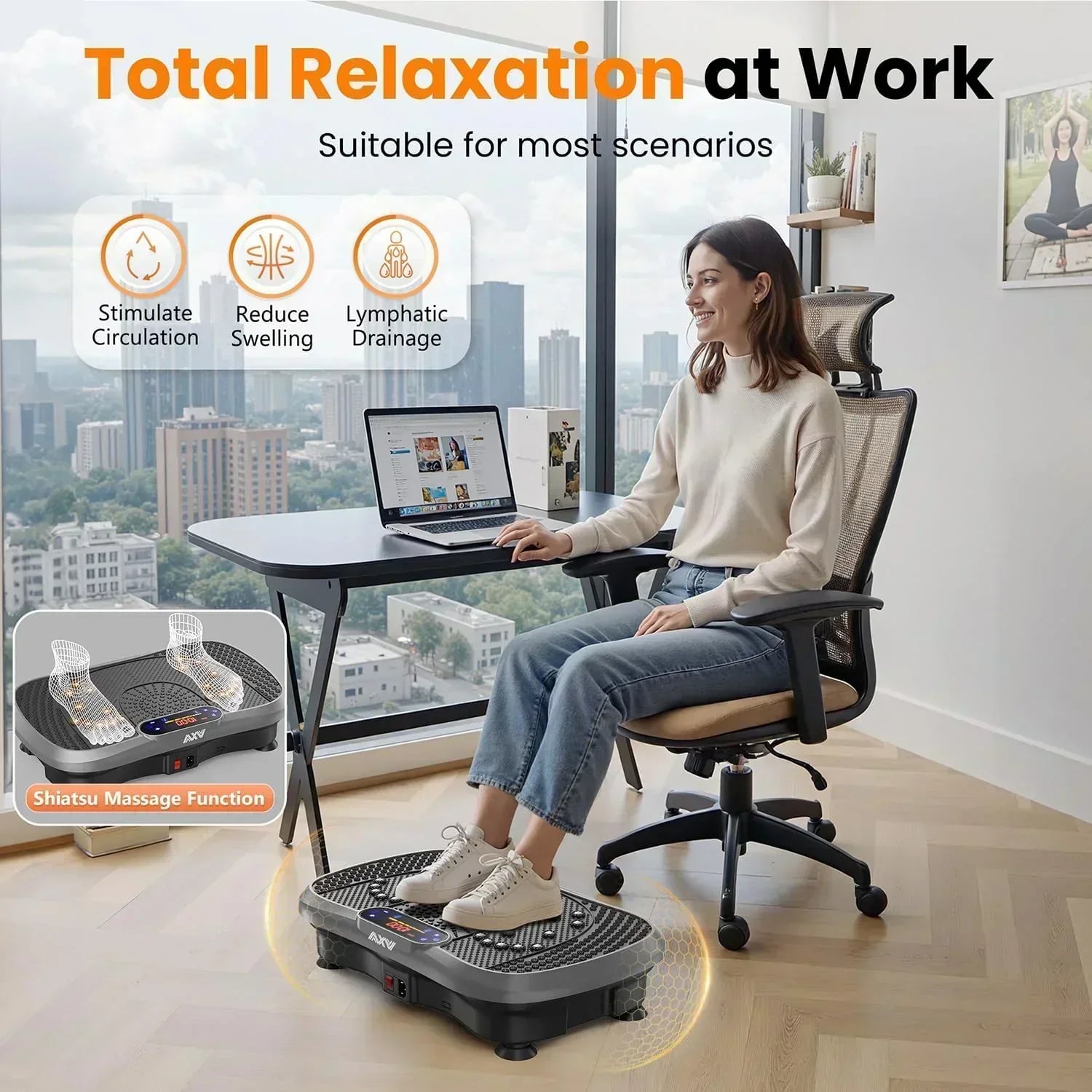AXV Vibration Plate Fitness Platform Trainer Suitable for men and women to lose weight wourant