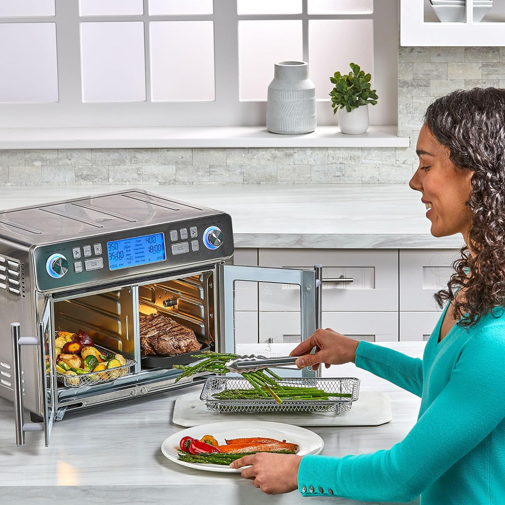 Emeril Lagasse Dual Zone 360 Air Fryer Oven Combo with French Door 25 QT Extra Large wourant