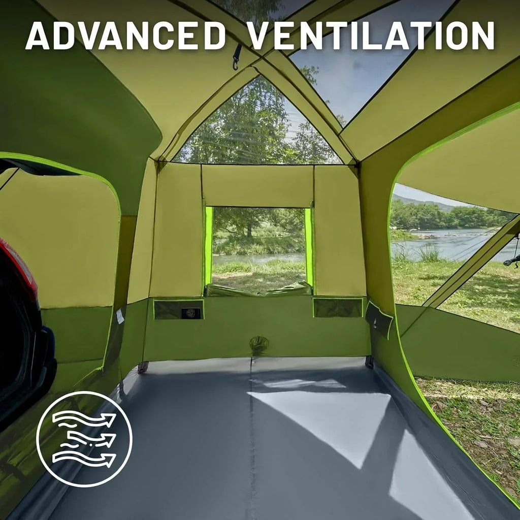 TIMBER RIDGE 5-9 Person SUV Tent with Screen Porch and Awning for Family Camping Weather Resistant wourant