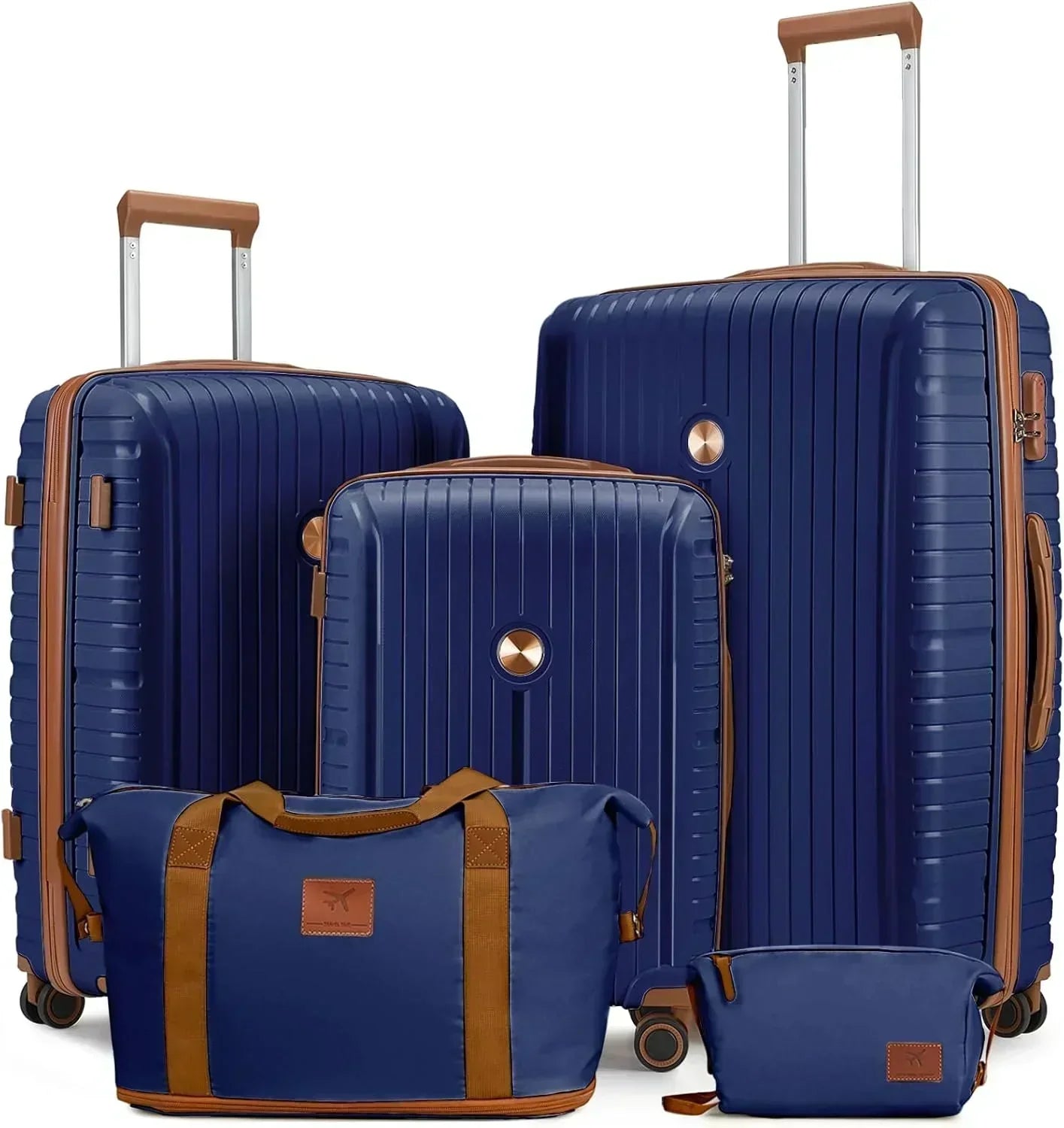 5-piece PP hardshell lightweight travel carry-on luggage set with dual spinner wheels wourant
