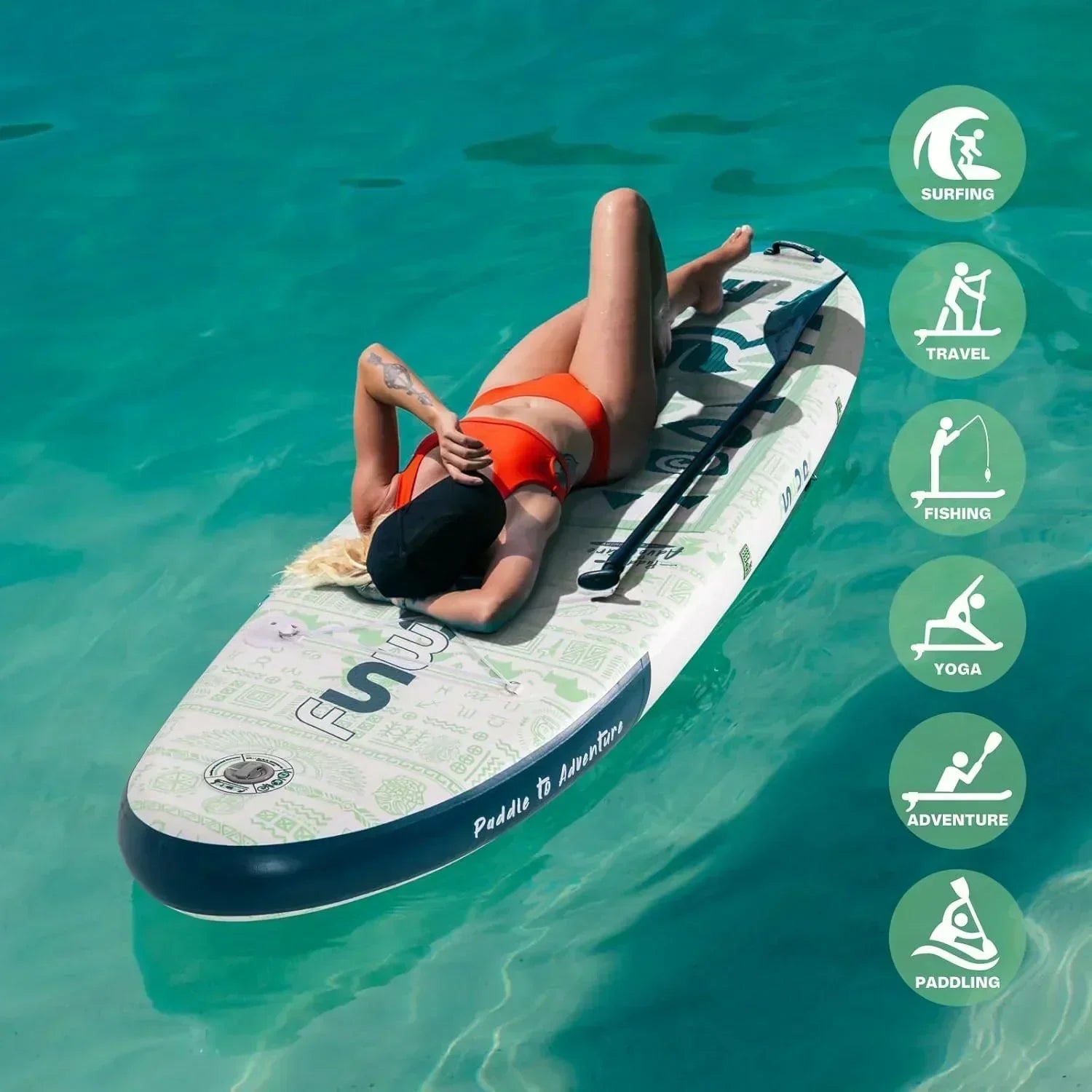 FunWater Inflatable Stand Up Paddle Board Premium SUP Paddle Accessories EVA Deck wourant