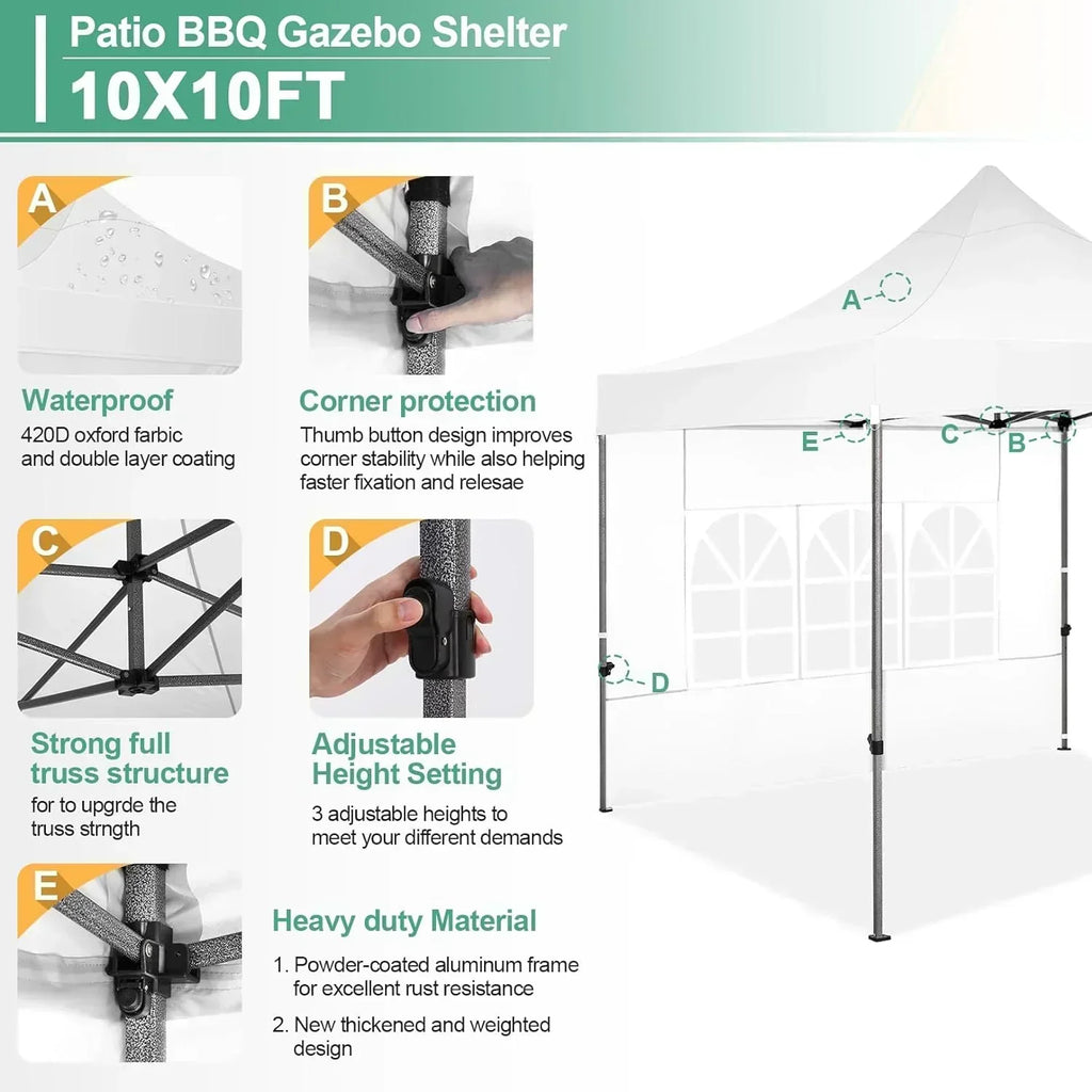 COBIZI 10x20 Heavy Duty Pop up Canopy Tent 6 sidewalls Commercial Canopy Wedding Party Tents wourant