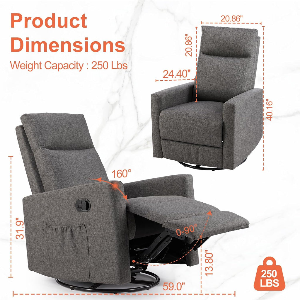 Sweetcrispy Massage Recliner Chair for Adults Adjustable Home Theater Seating wourant