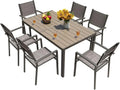 Homall Patio Dining Set 7 Pieces Outdoor Furniture with Large Table and 6 Textilene Chairs wourant