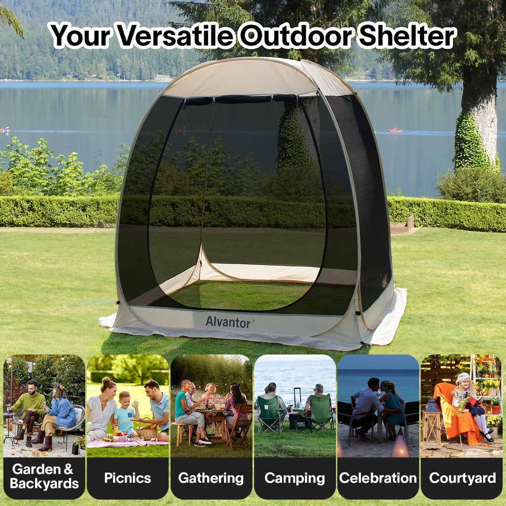 Alvantor Screen House Gazebo Pop Up Igloo Screened Canopy Tent with Mosquito Netting Sides wourant