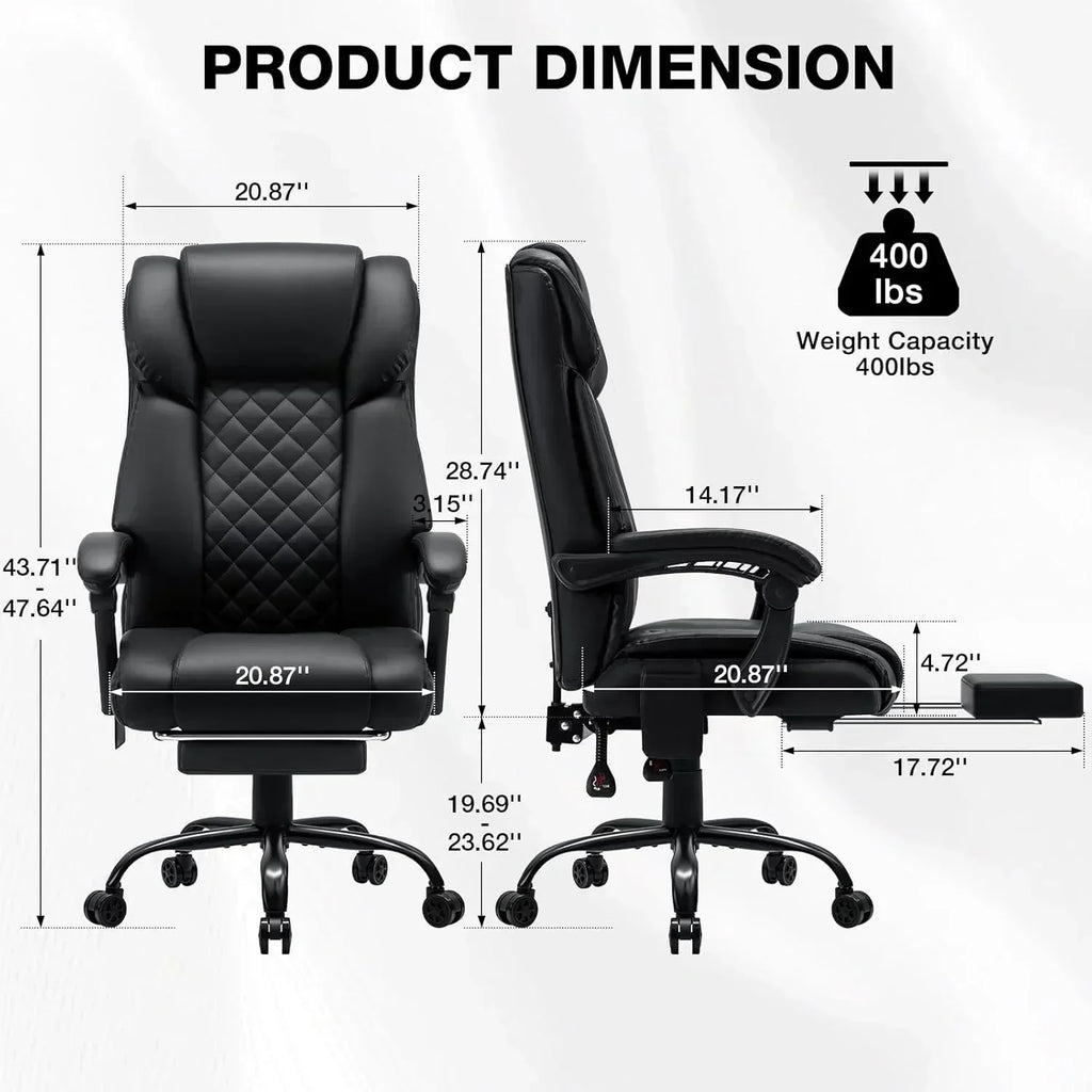 Massage office chair with heating function Reclining high back home office desk chair wourant
