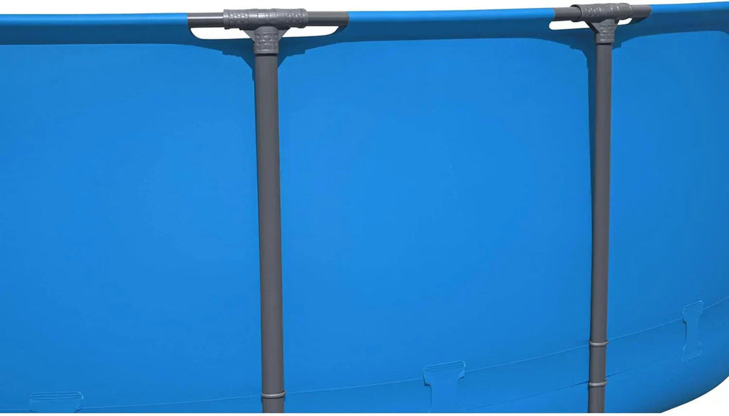 Steel Pro MAX 14 Foot x 48 Inch Round Metal Frame Above Ground Outdoor Swimming Pool Set wourant