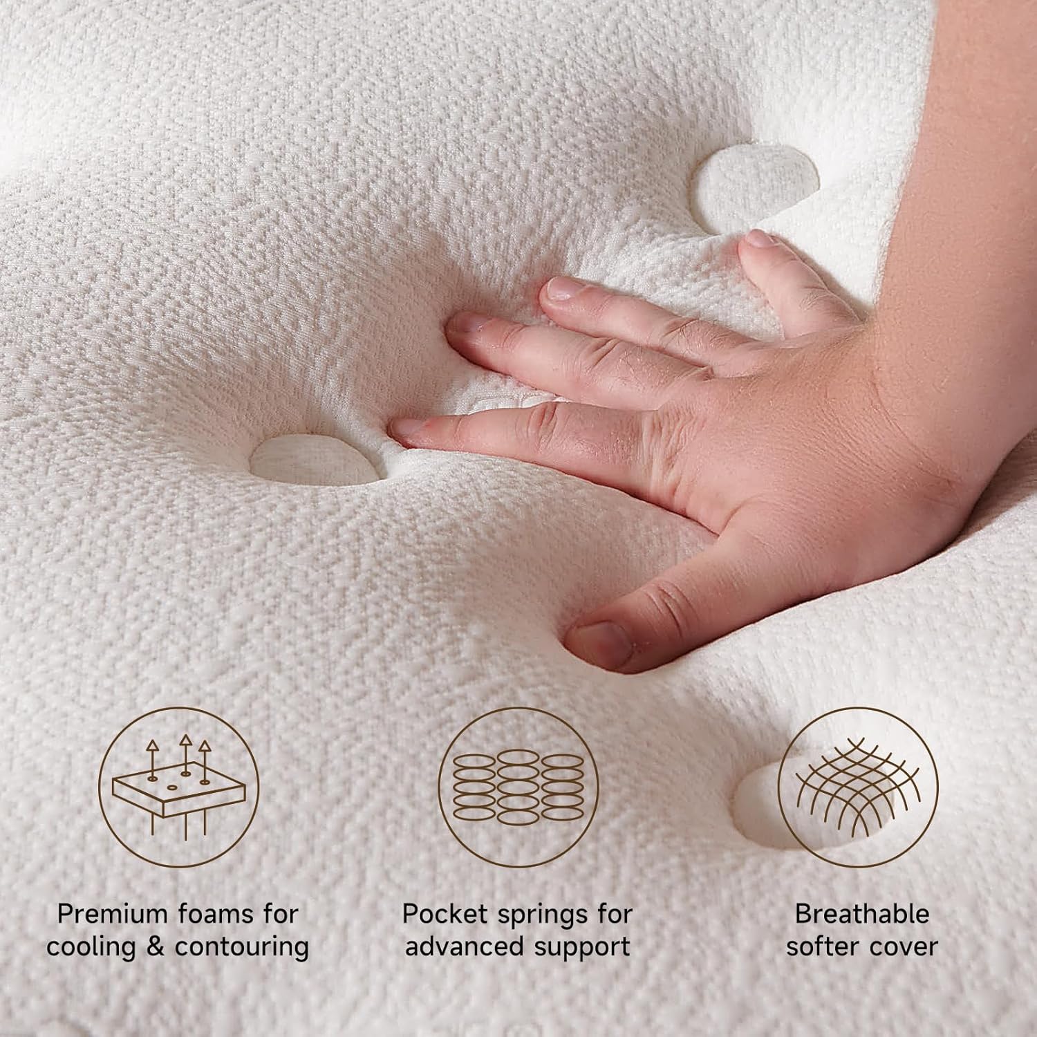 14-inch queen-size hybrid mattress with cooling gel memory foam and zoned pocket springs wourant