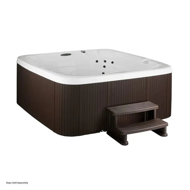 Lifesmart Spas 110 Volt 7 Person 22 Jet Square Plug And Play Hot Tub with Ozonator in Espresso wourant