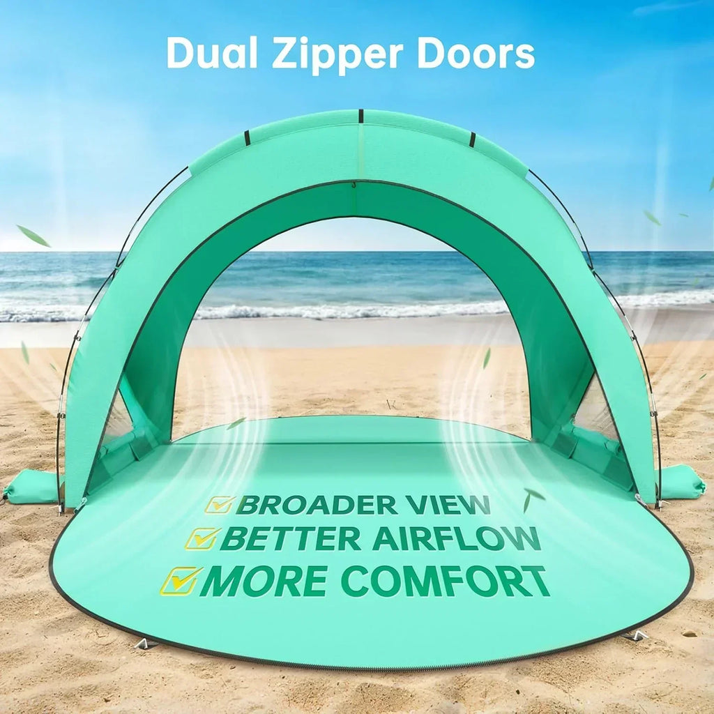 Beach Tent Sun Shelter Beach Shade Tent with UPF50+ UV Protection Beach Sun Shelter Beach Shade wourant