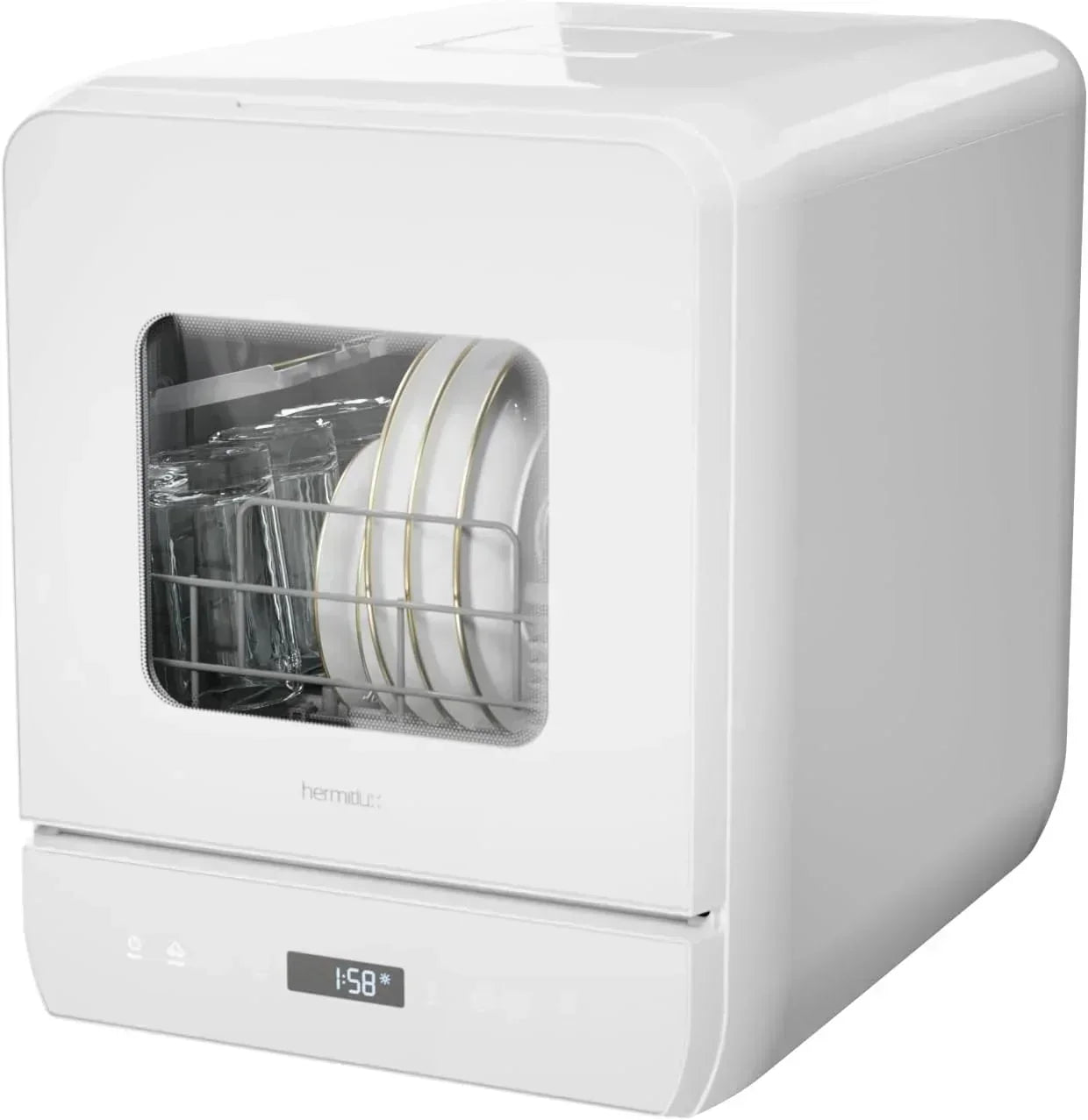 Hermitlux tabletop dishwasher 7 wash programs portable mini dishwasher wourant