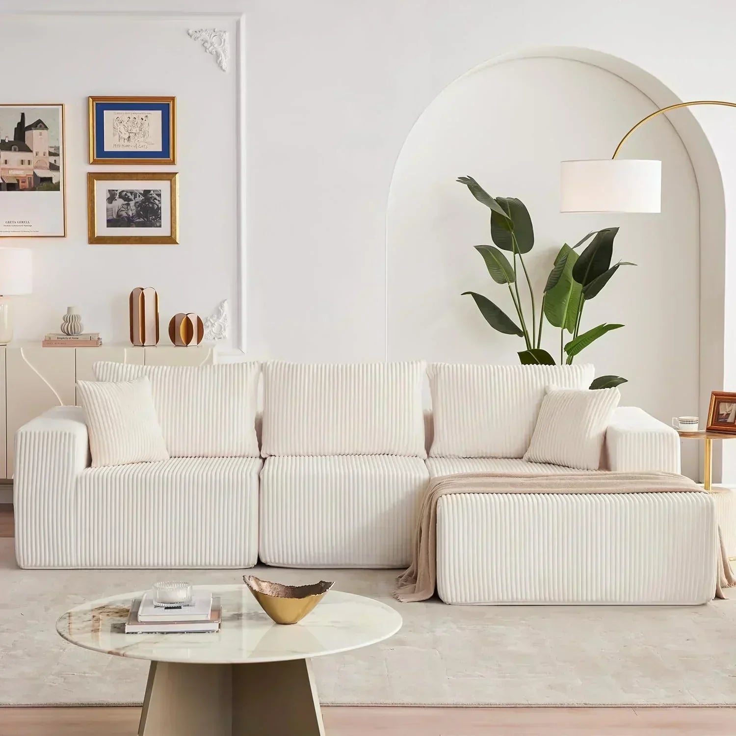 108-inch modular sofa cloud modular sofa with deep seat and reclining chair upholstered sofa wourant