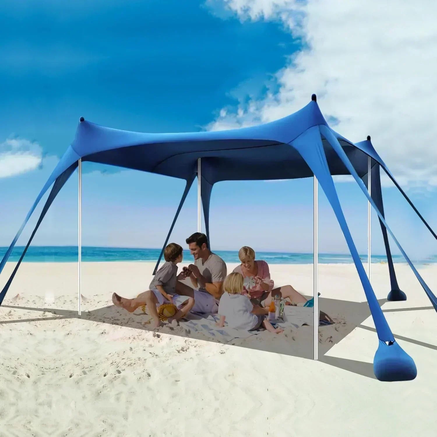 Beach Tent Sun Shelter 10 x 10 FT Beach Canopy Tent Sun Shade Heavy Duty UPF50+ Beach Tent wourant