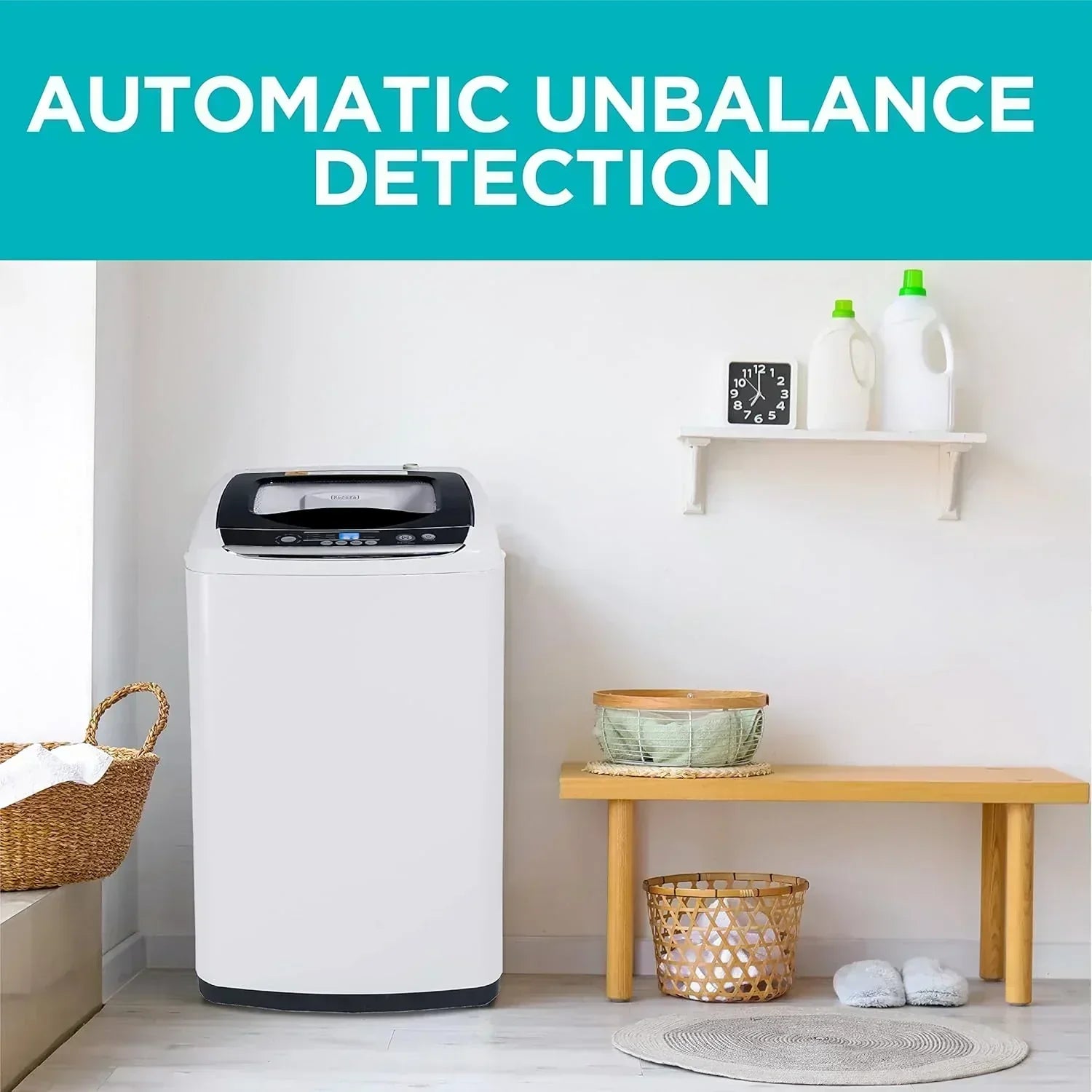 Portable Washer 6.6 lb. Capacity Washing Machine for Homes & Apartments 5 Wash Cycles wourant