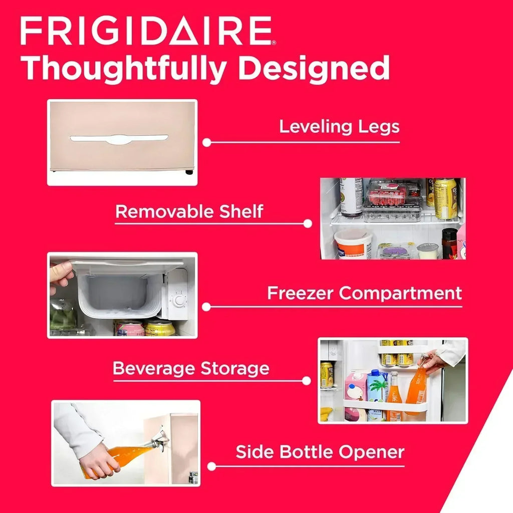 Frigidaire EFR176 Retro Compact Fridge with Chiller Mini Refrigerator Built-in Bottle Opener wourant