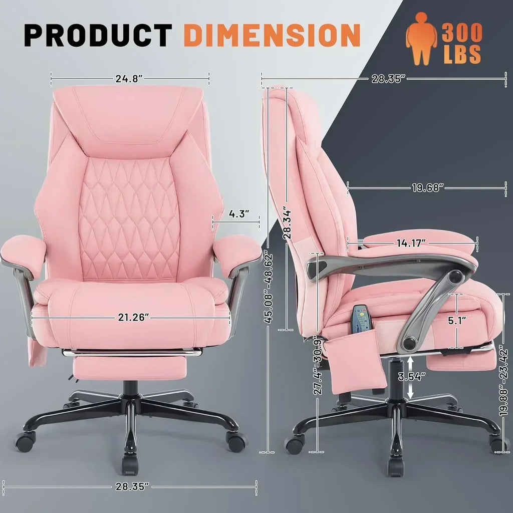 Massage Office Chair with Heating and Footrest Ergonomic Executive Reclining Office Chair wourant