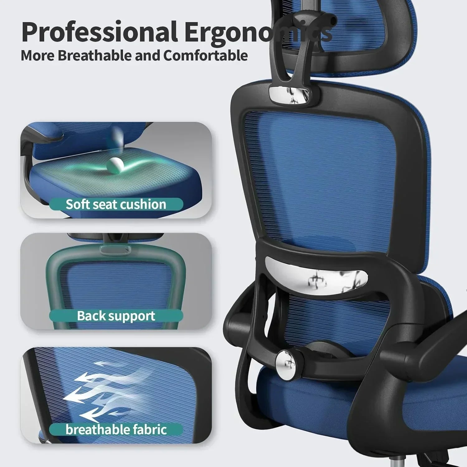 TRALT Office Chair Ergonomic Desk Chair 330 lbs Home Gaming Chair with Wheels wourant