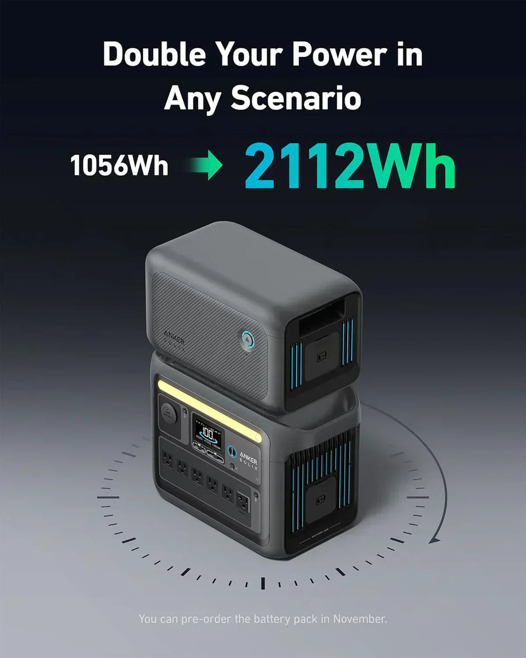 Portable Power Station 1800W (2400W Peak) Solar Generator 58 Minutes to Fully Charge wourant