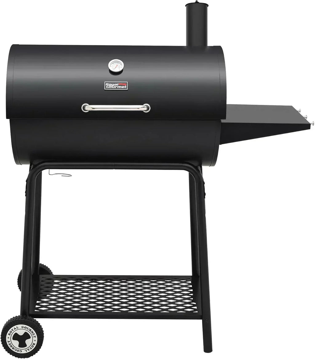 Royal Gourmet CC1830 30 Inch Barrel Charcoal Grill with Side Table Outdoor BBQ Grill  for Backyard wourant