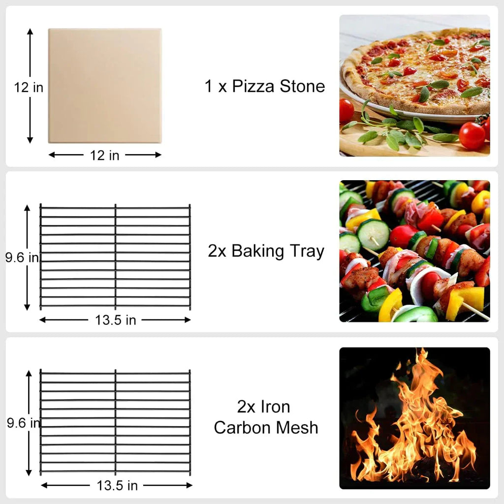EDOSTORY Outdoor Pizza Oven Wood Fired for Outside Patio Maker With Stone Peel Grill Rack wourant