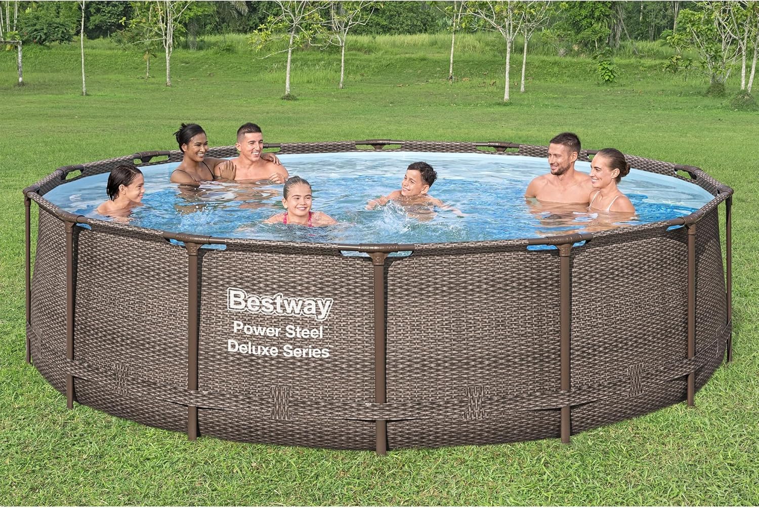 Power Steel Round Above Ground Outdoor Backyard Swimming Pool Set 1,000 GPH Filter Pump wourant