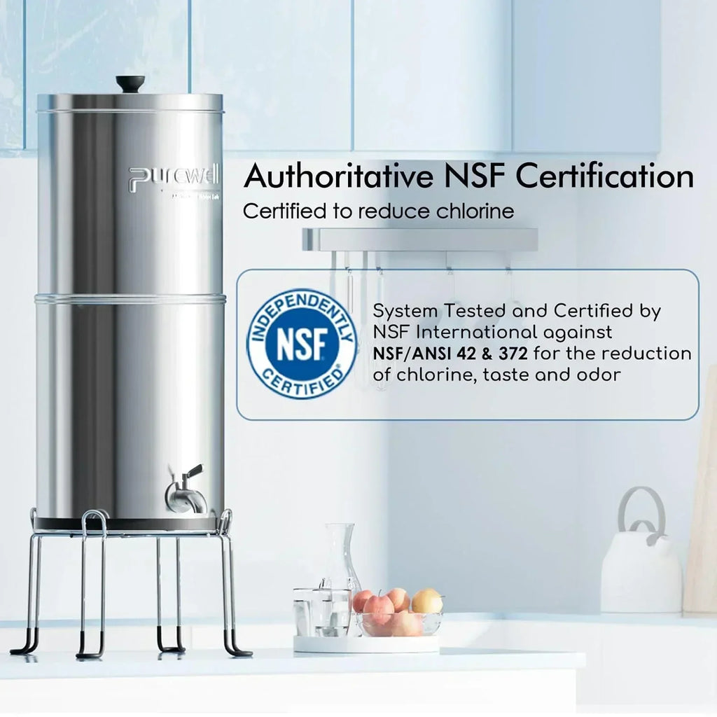 Purewell three-stage 0.01μm ultrafiltration gravity water filtration system 304 wourant
