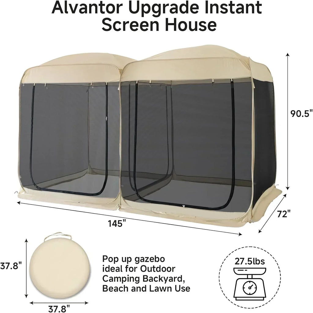 Screen gazebo sleeps 6-10-15 people Igloo-style canopy tent mosquito net on the sides Perfect wourant