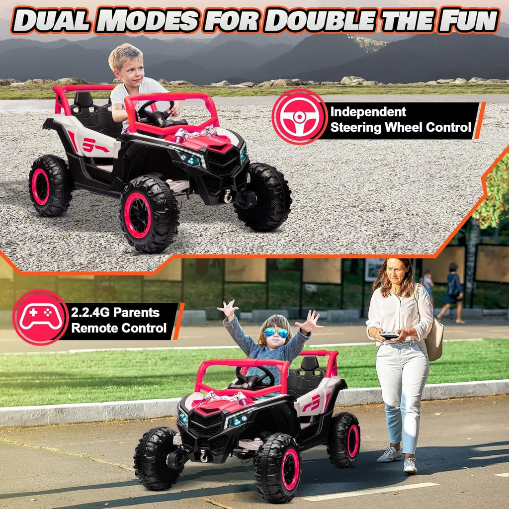 JOYRACER Kids Remote Control Car with 4 x 150W Motors Shock Absorbers Bluetooth MP3 Player wourant