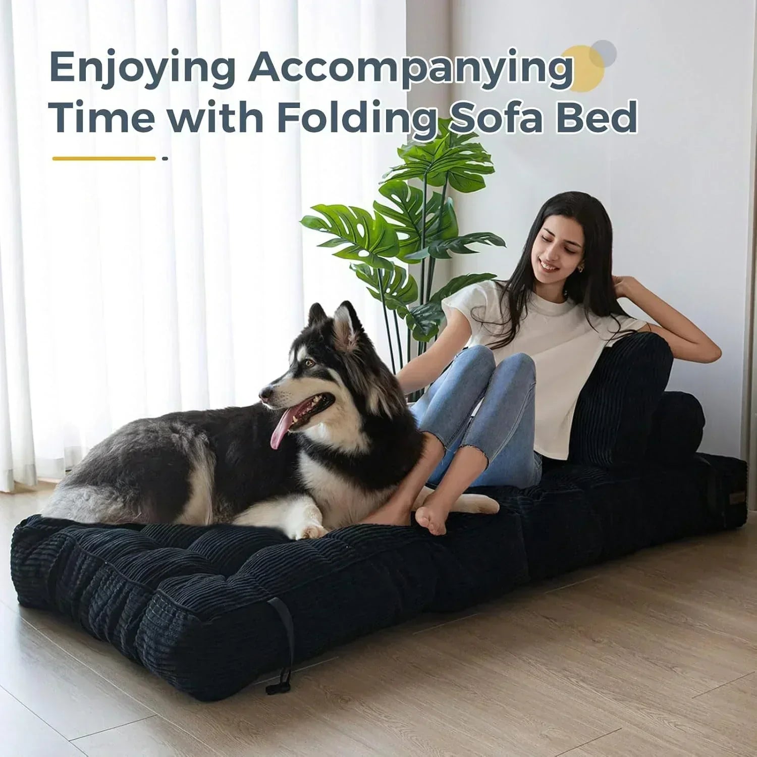 MAXYOYO Folding Sofa Bed Convertible Sleeper Chair with Pillow Foldable Mattress with Back Support wourant