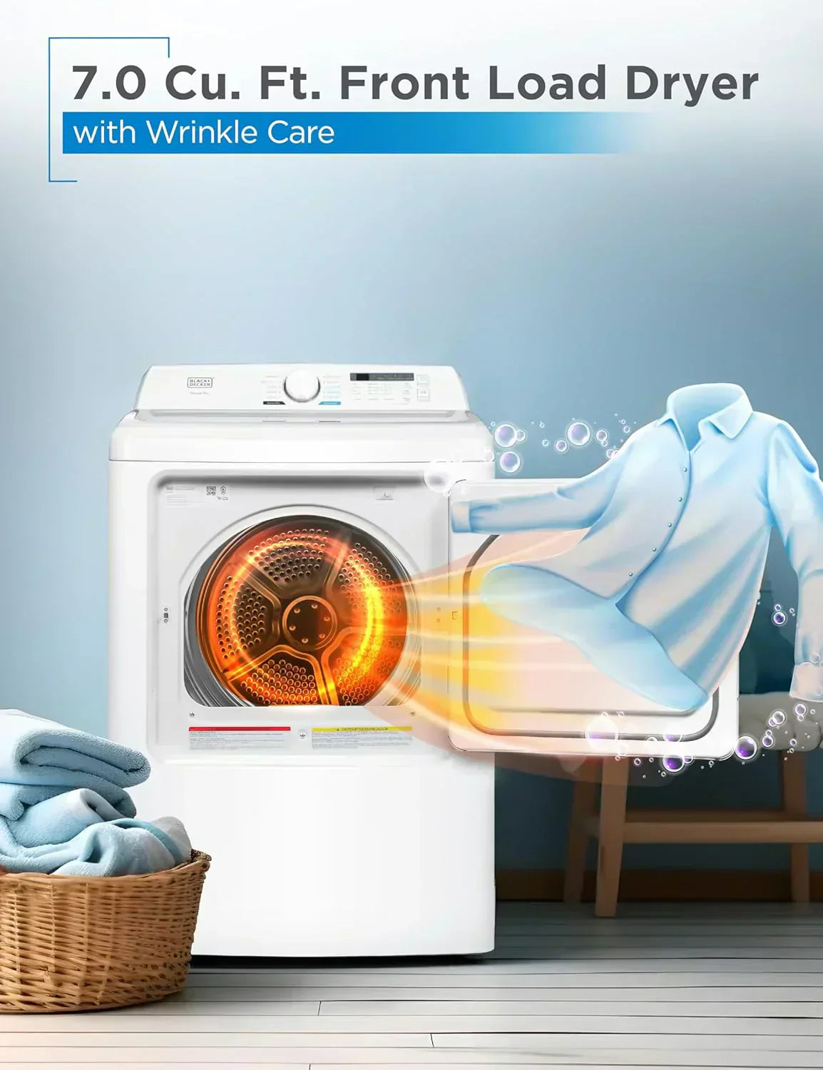 Compact Clothes Dryer 1.5 Cu. Ft. 850W Electric Dryer 120V Vented Dryer Stainless Steel Drum wourant
