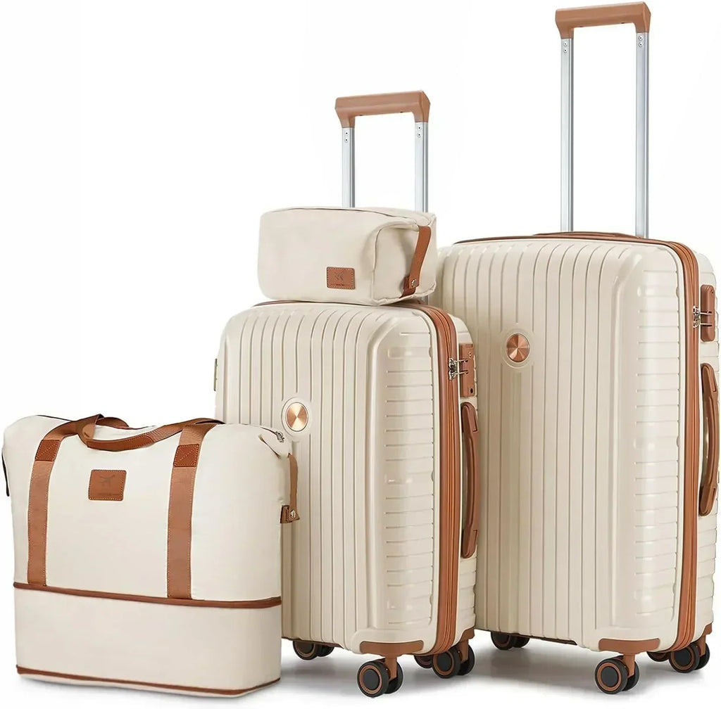 5-piece PP hardshell lightweight travel carry-on luggage set with dual spinner wheels wourant