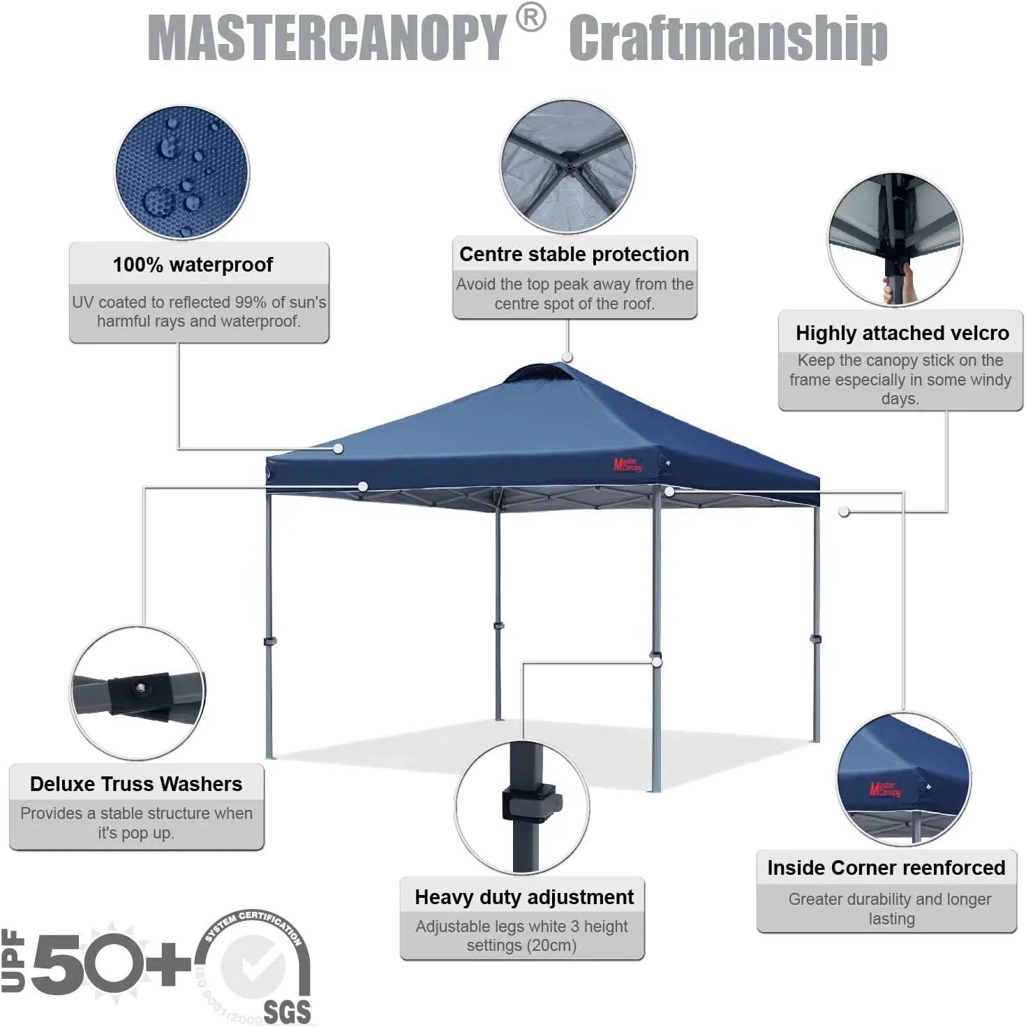 Durable Pop-up Canopy Tent with Roller Bag (10x10 Black) wourant