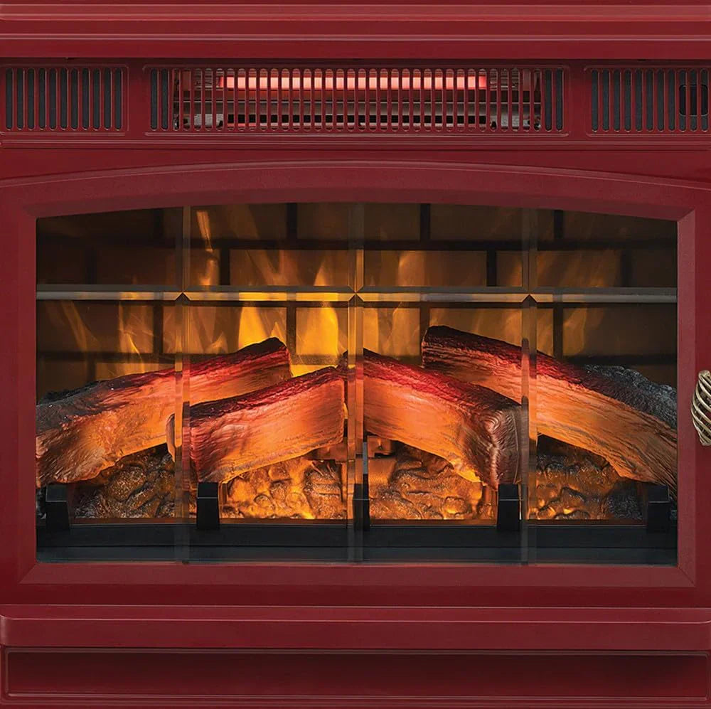 Freestanding Electric Fireplace Stove Heater with 3D Flame Effect for 1000 Sq. Ft wourant