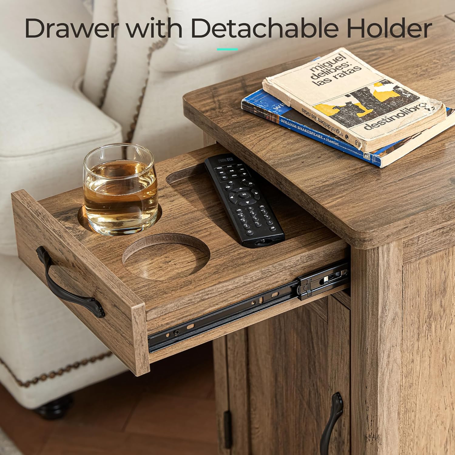 Farmhouse End Table Narrow Side Table Small Nightstand wourant