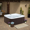Lifesmart Spas 230 Volt 7 Person 65 Jet Square Hot Tub with Ozonator in Espresso wourant