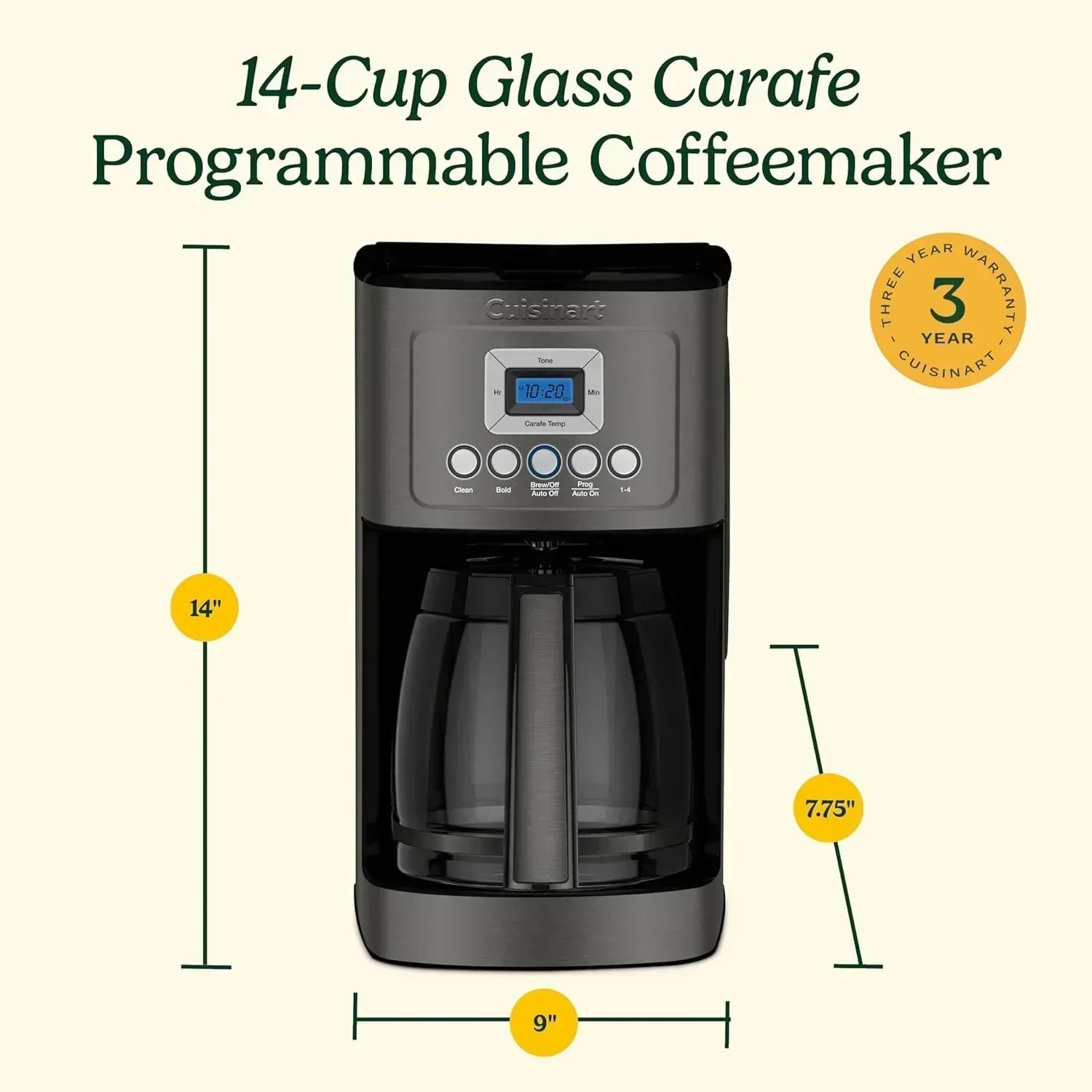 Cuisinart DCC-3200P1 Coffee Maker Fully Automatic with Brew Strength Control wourant