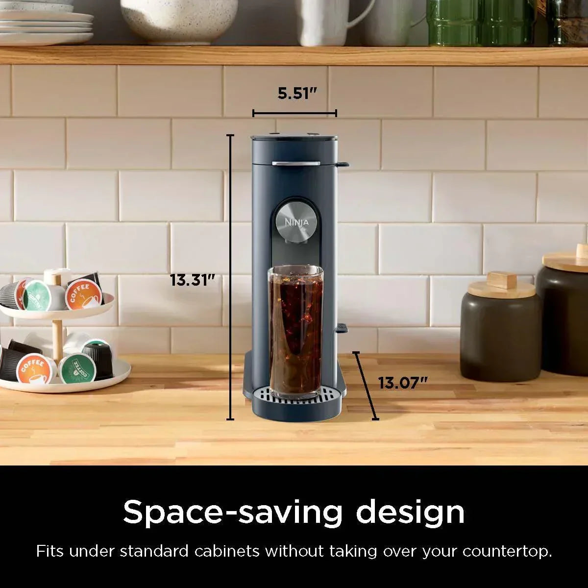 Ninja Pods Grounds Single-Serve Coffee Maker K-Cup Pod Compatible Brews Grounds Compact Design wourant