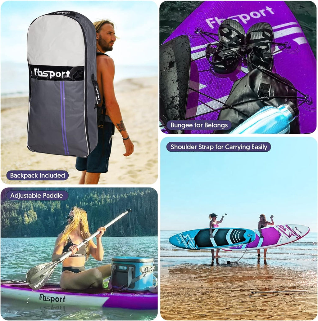 FBSPORT 11' Premium Stand Up Paddle Board Yoga Board with Durable SUP Accessories Carry Bag wourant