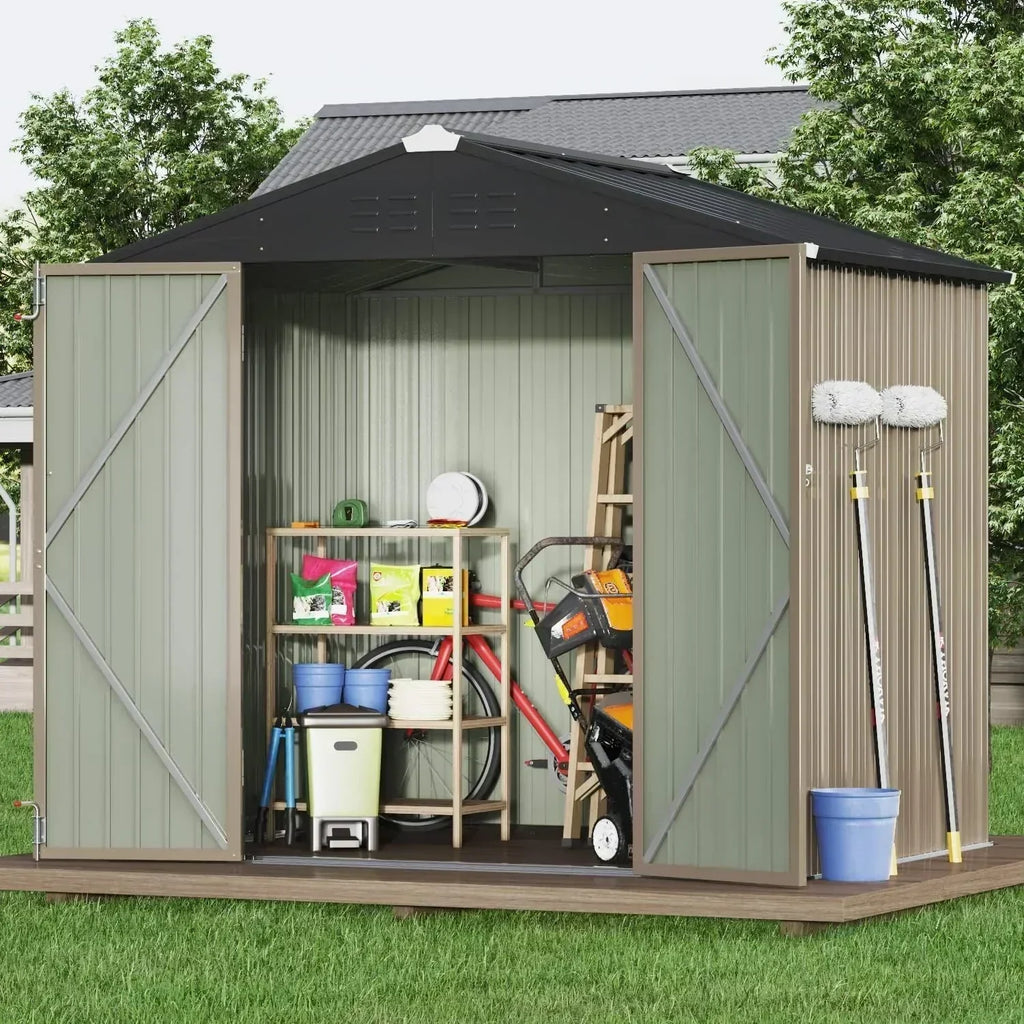 Devoko Outdoor Storage Shed Lockable Metal Garden Shed Steel Anti-Corrosion Storage House wourant