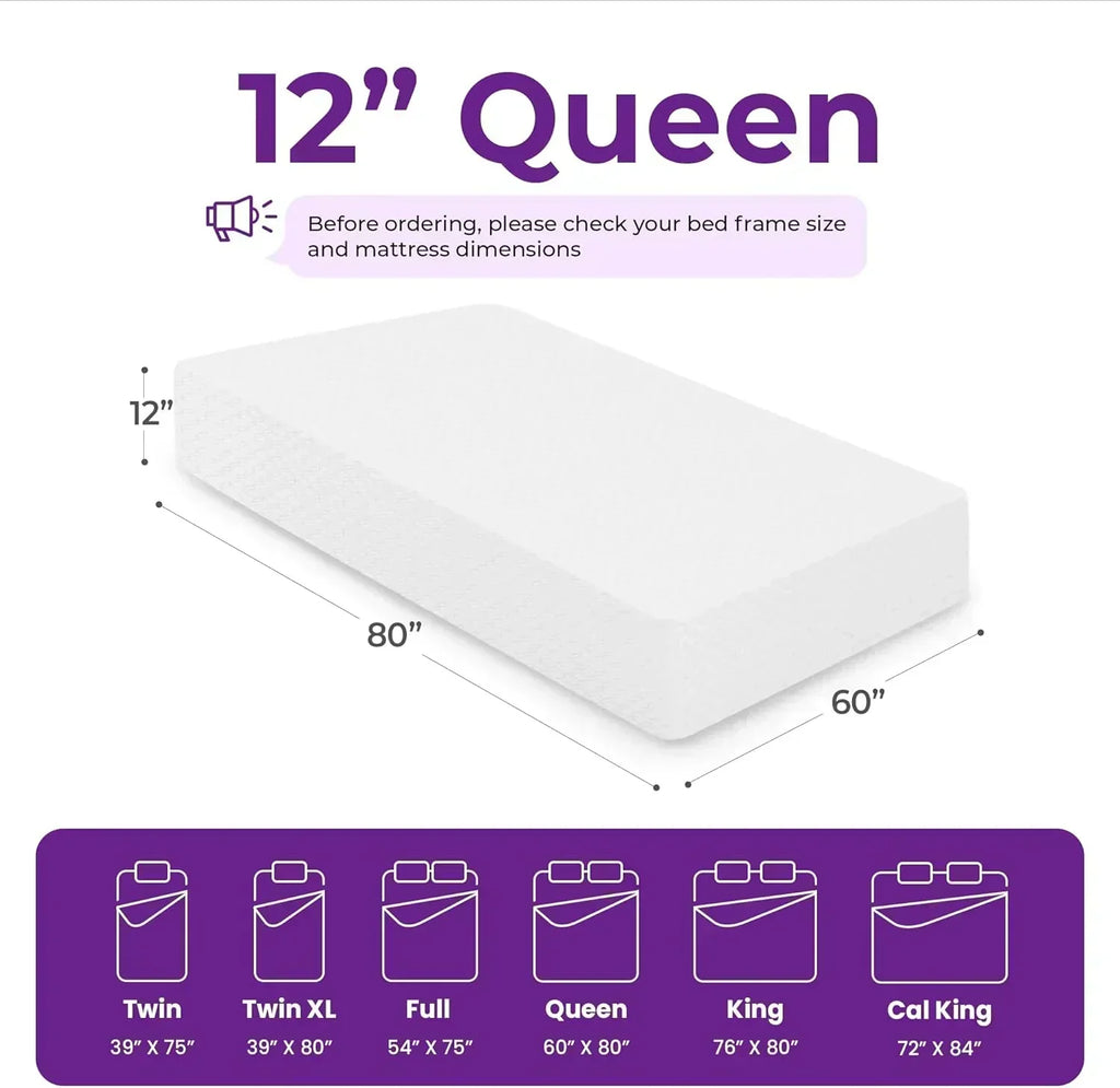 GAESTE 8-inch Fully Cooling Gel Memory Foam Mattress Mattress-in-a-Box wourant