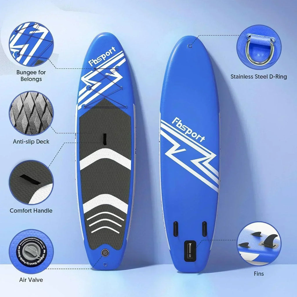 FBSPORT 11' Premium Stand Up Paddle Board Yoga Board with Durable SUP Accessories Carry Bag wourant
