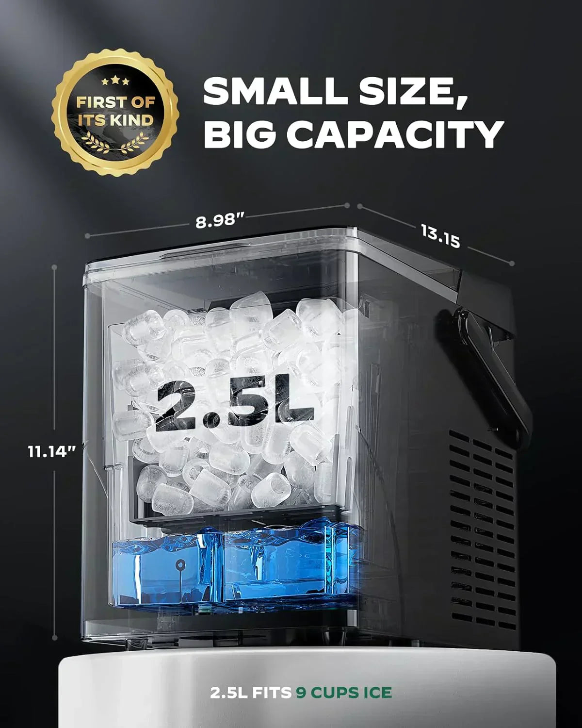 Silonn Countertop Ice Maker Expanding Ice Basket 9 Cubes Ice Basket Self-Cleaning Ice Maker wourant