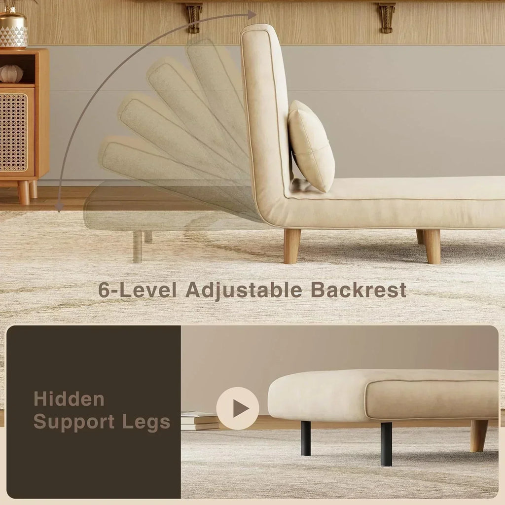 3-in-1 sleeper chair bed convertible chair bed futon sofa with adjustable backrest wourant