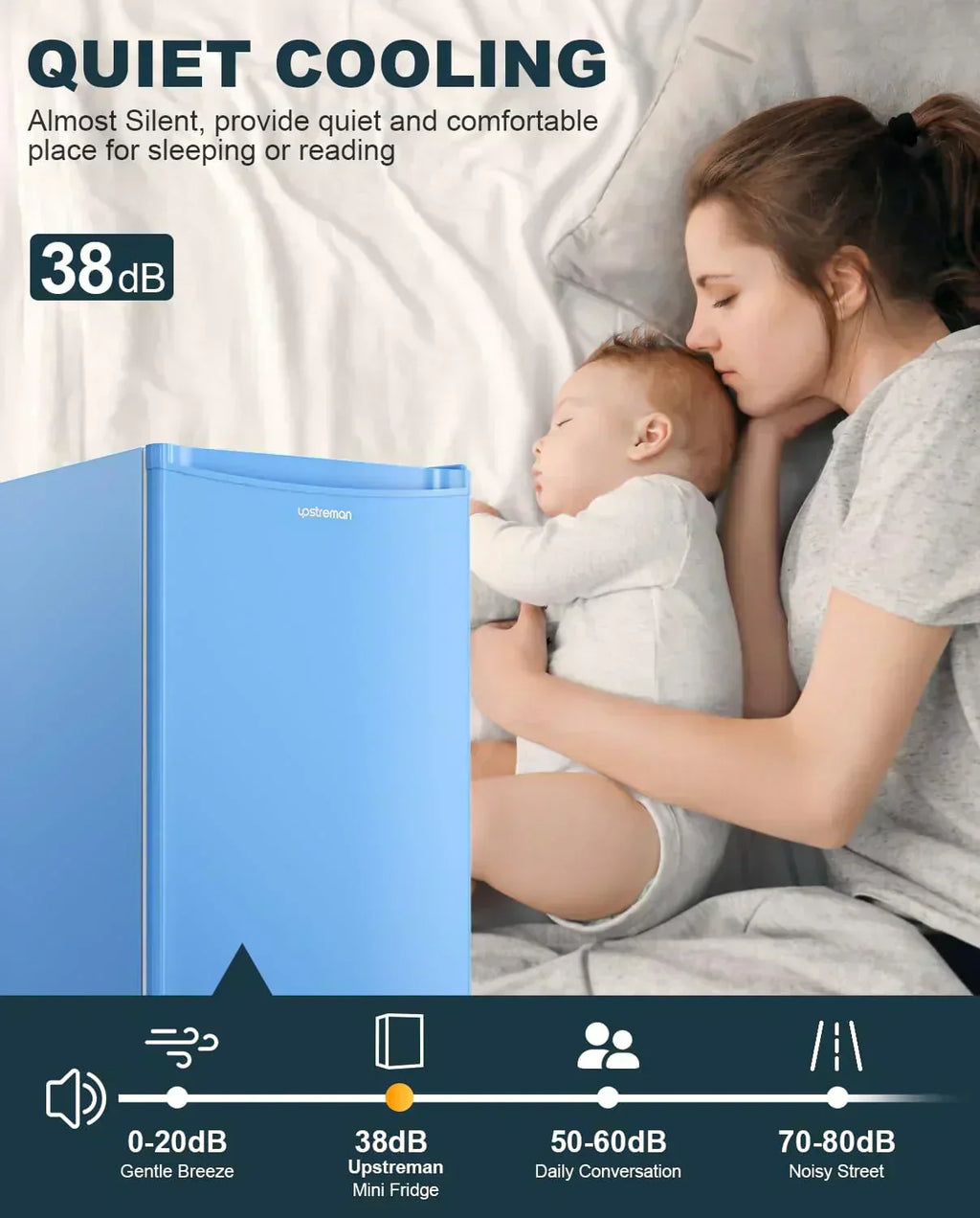 Upstreman 3.2 Cu.Ft Mini Fridge Freezer Single Door Fridge Dorm Fridge Adjustable Thermostat wourant