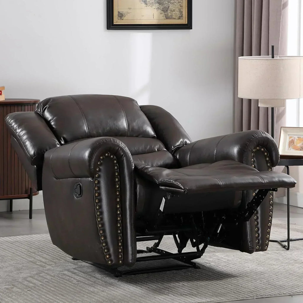 Leather recliner classic traditional manual recliner single sofa for living room wourant