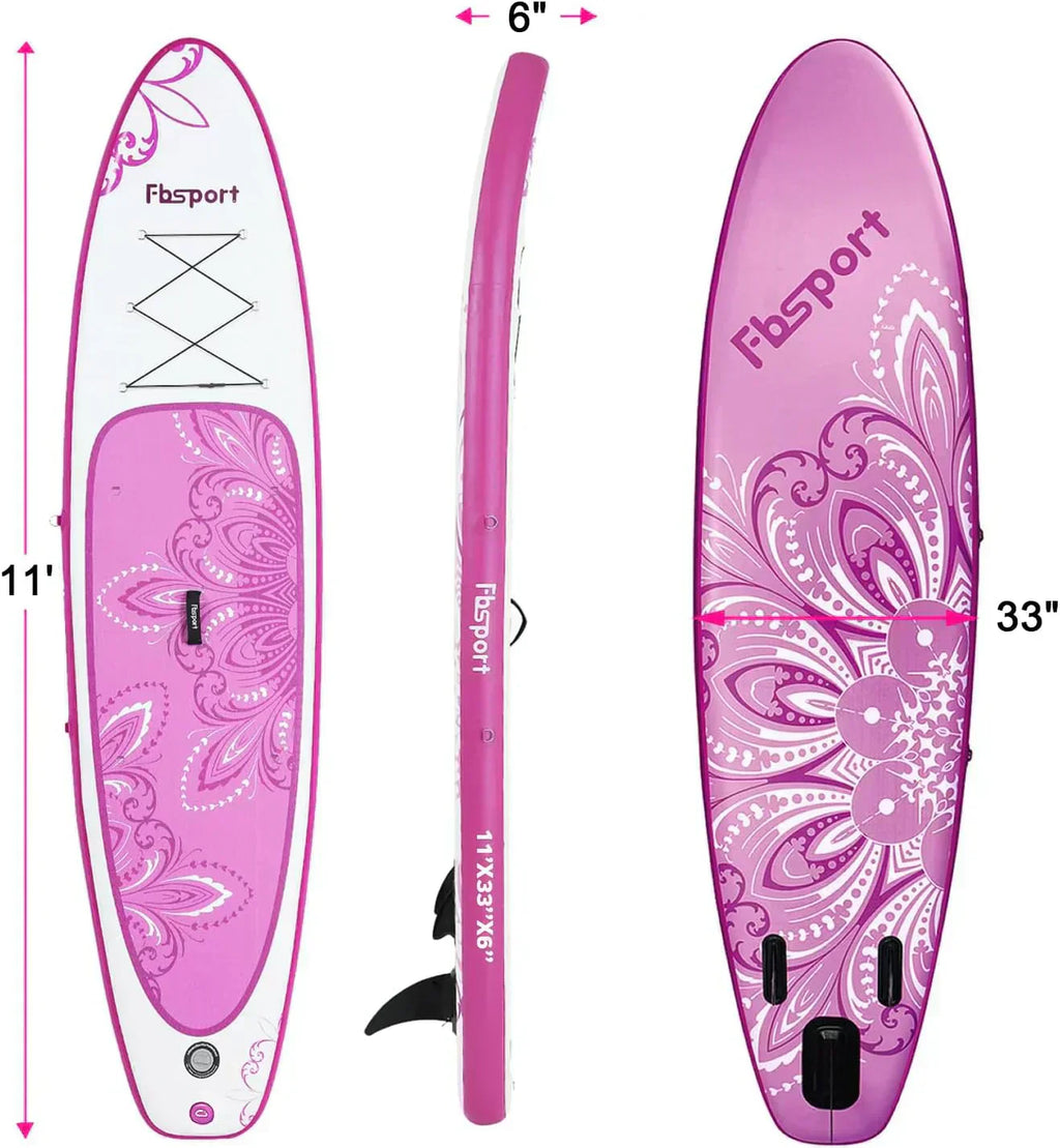 FBSPORT 11' Premium Stand Up Paddle Board Yoga Board with Durable SUP Accessories Carry Bag wourant