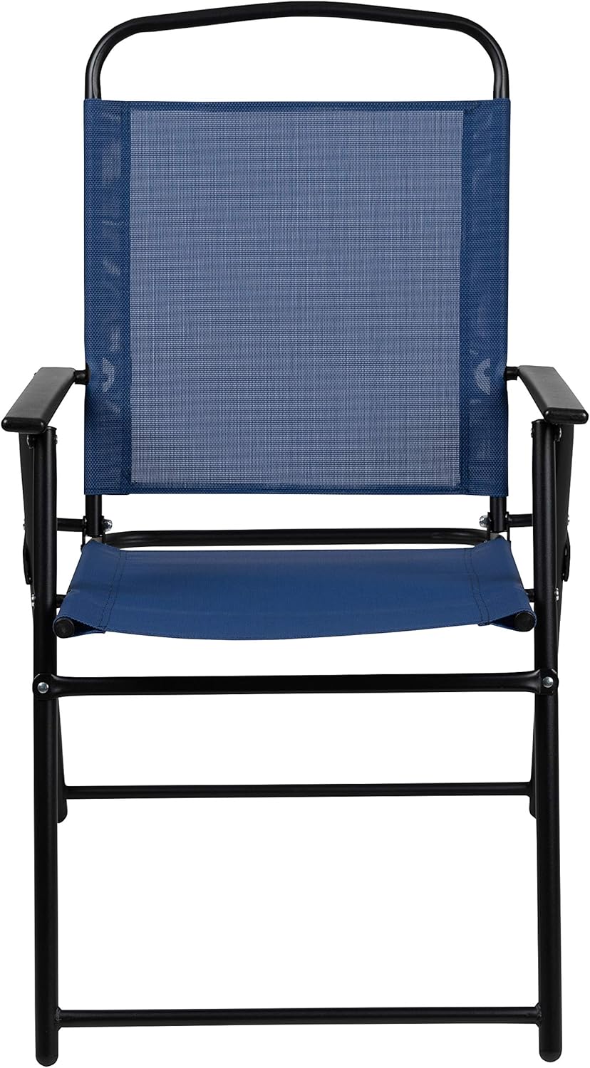 EMMA + OLIVER 6 Piece Brown Patio Garden Set with Umbrella Table Set of 4 Folding Chairs wourant