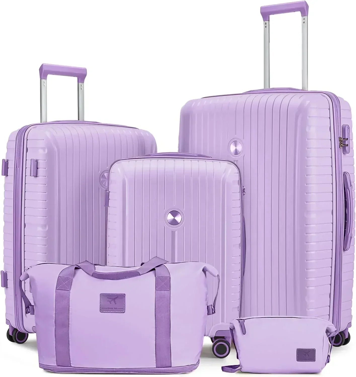 5-piece PP hardshell lightweight travel carry-on luggage set with dual spinner wheels wourant